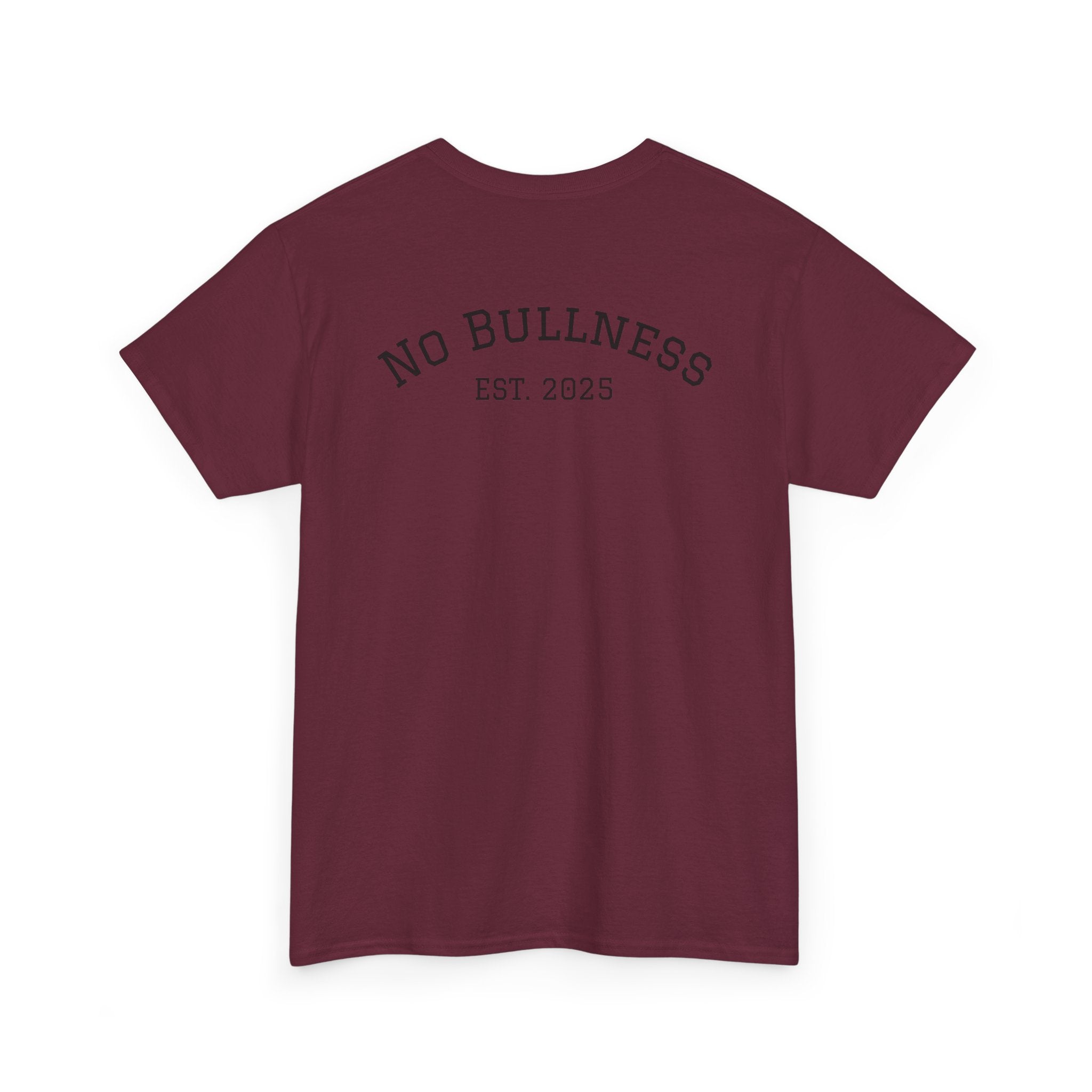 Unisex Heavy Cotton Tee - No Bullness Est 2025, Motivational Workout Shirt, Gym Apparel, Fitness Gift, Bull Design Tee