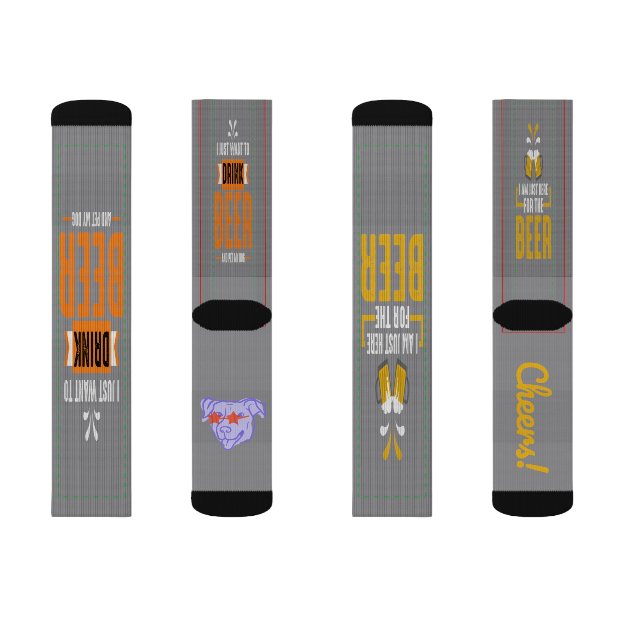Grey Drink Beer Socks