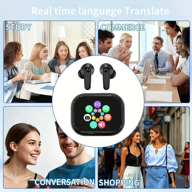 2026 New AI Translation Earphones: High-definition audio, touchscreen control, suitable for sports.