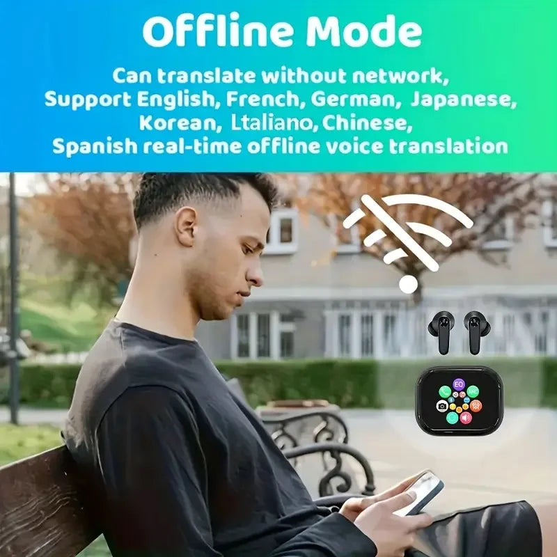 2026 New AI Translation Earphones: High-definition audio, touchscreen control, suitable for sports.