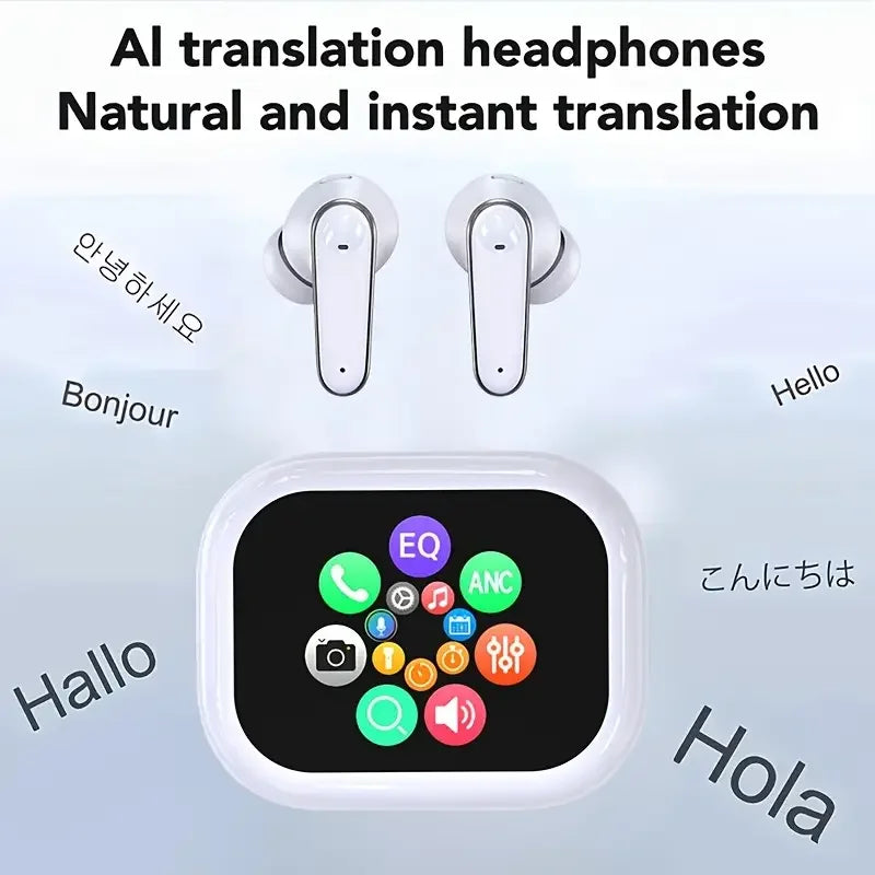 2026 New AI Translation Earphones: High-definition audio, touchscreen control, suitable for sports.