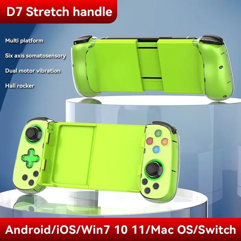 New LED D7 Six Axis BT Portable Gamepad Toystick Wireless Game Controller for Iphone Android PC Win7