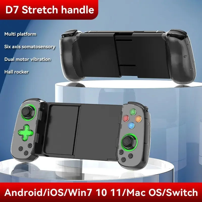 New LED D7 Six Axis BT Portable Gamepad Toystick Wireless Game Controller for Iphone Android PC Win7