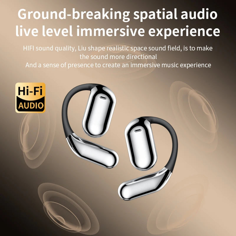 Pro Ear Hook Sports Touch Screen Custom Fit Wireless Earbuds V5.4 ENC IPX-6 Type-C 10-15h Battery