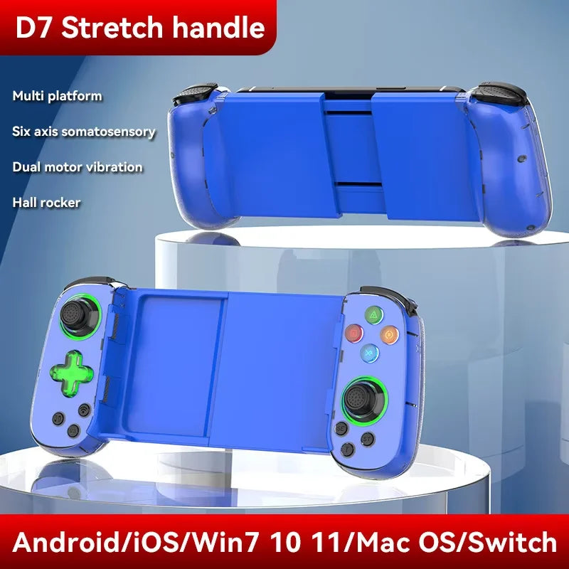 New LED D7 Six Axis BT Portable Gamepad Toystick Wireless Game Controller for Iphone Android PC Win7