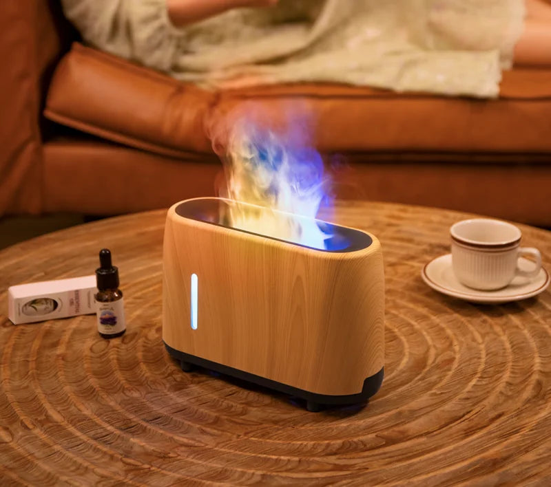 3D Realistic Flame Volcano Humidifier Aroma Diffuser Ultrasonic Mist Maker Essential Oil Fire Volcanic Humidifier for Bedroom