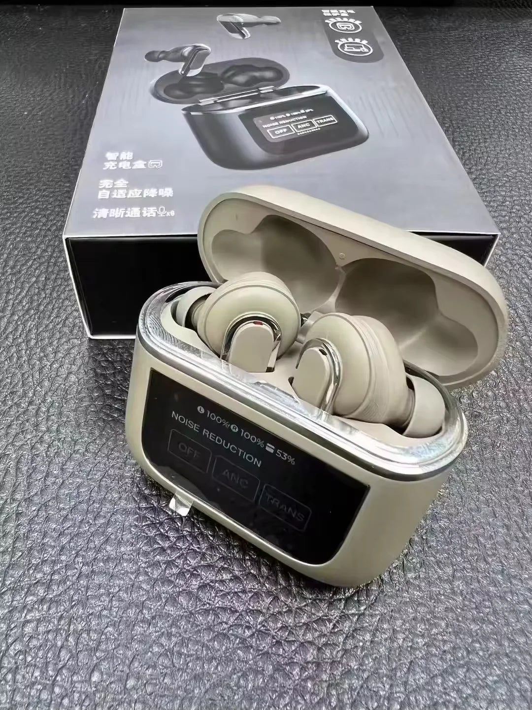 V8 TWS Wireless Earbuds 2024 Trending LCD Touch Screen Noise Cancelling Sport Headset Waterproof IPX-5 Touch Screen Earphones