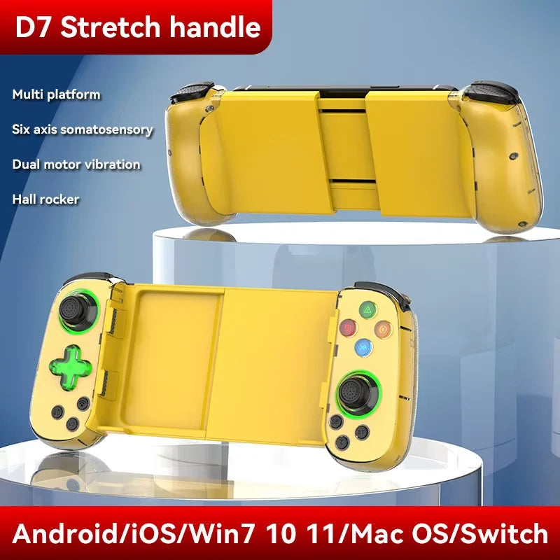 New LED D7 Six Axis BT Portable Gamepad Toystick Wireless Game Controller for Iphone Android PC Win7