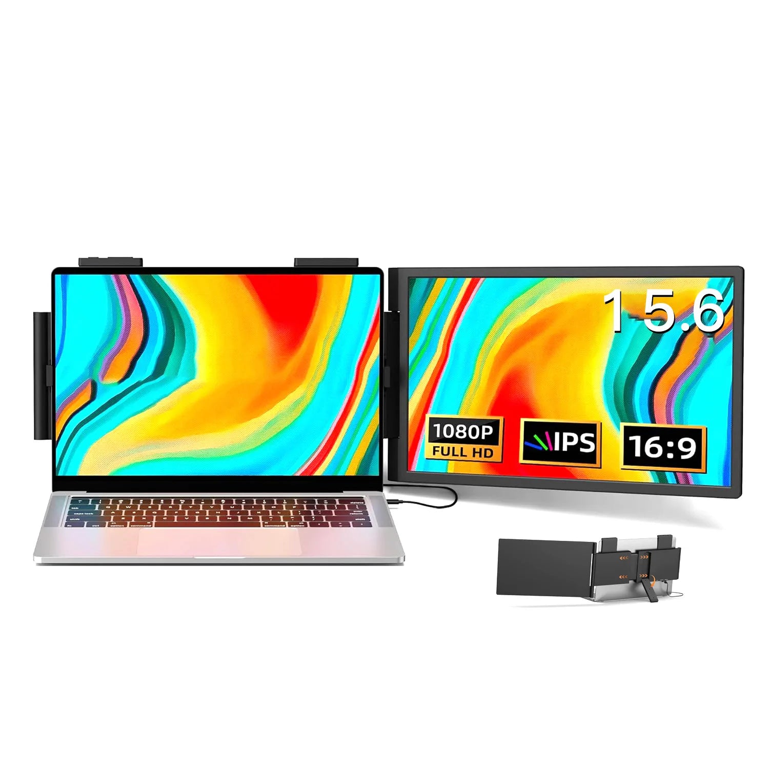 15.6" FHD 1080P IPS Screen Portable Monitor Dual Screen Laptop Amplifier Type C Interface USB Type Extender for Portable