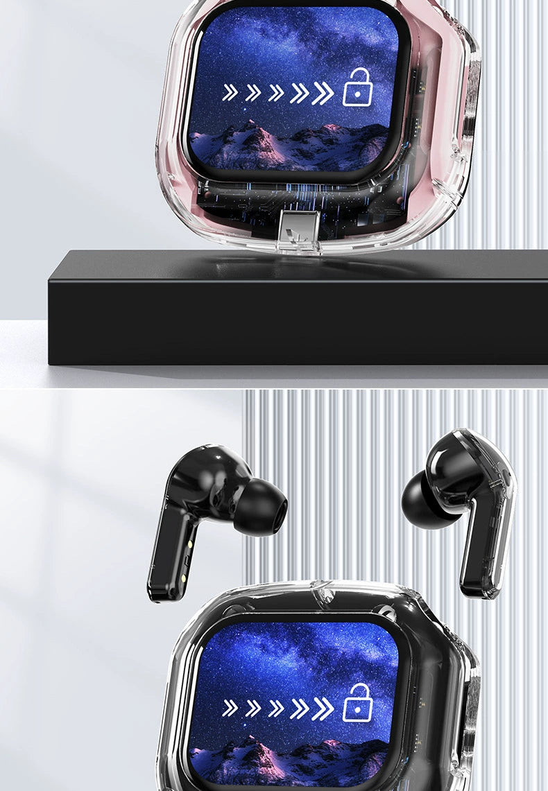 Good-looking HiFi Surround Sound Wireless Bluetooth Headset Touch Control In-Ear Gaming Music Listener Transparent Design Long Battery Life