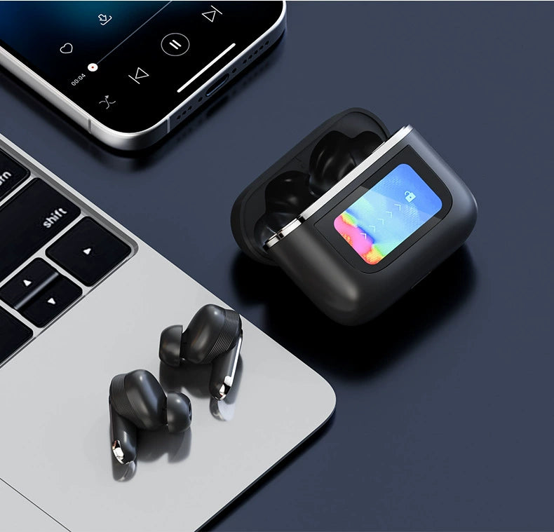 Smart Touch Screen Wireless Bluetooth Headset In-Ear Sports Business High Sound Quality Active Noise Reduction Long Battery Life