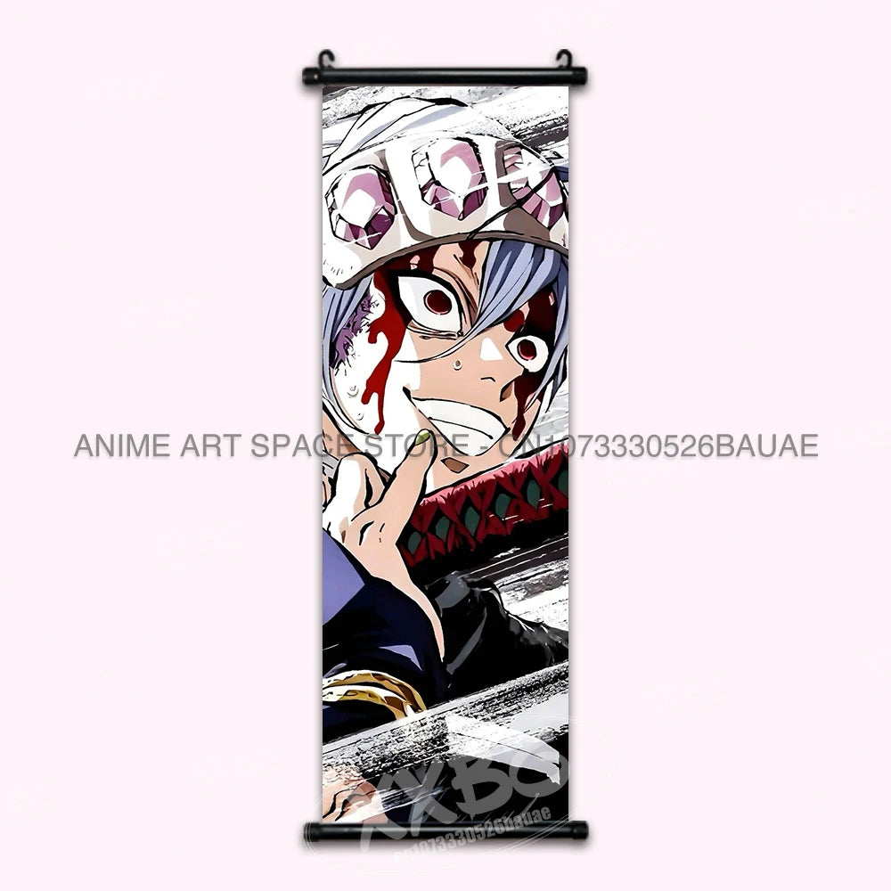 Demon Slayer Hanging Painting Kamado Tanjirou Home Decor Agatsuma Zenitsu Scroll Picture Hashibira Inosuke Anime Poster Wall Art