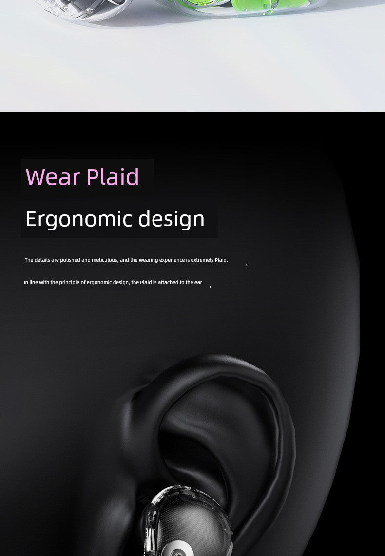 Good-looking HiFi Surround Sound Wireless Bluetooth Headset Touch Control In-Ear Gaming Music Listener Transparent Design Long Battery Life