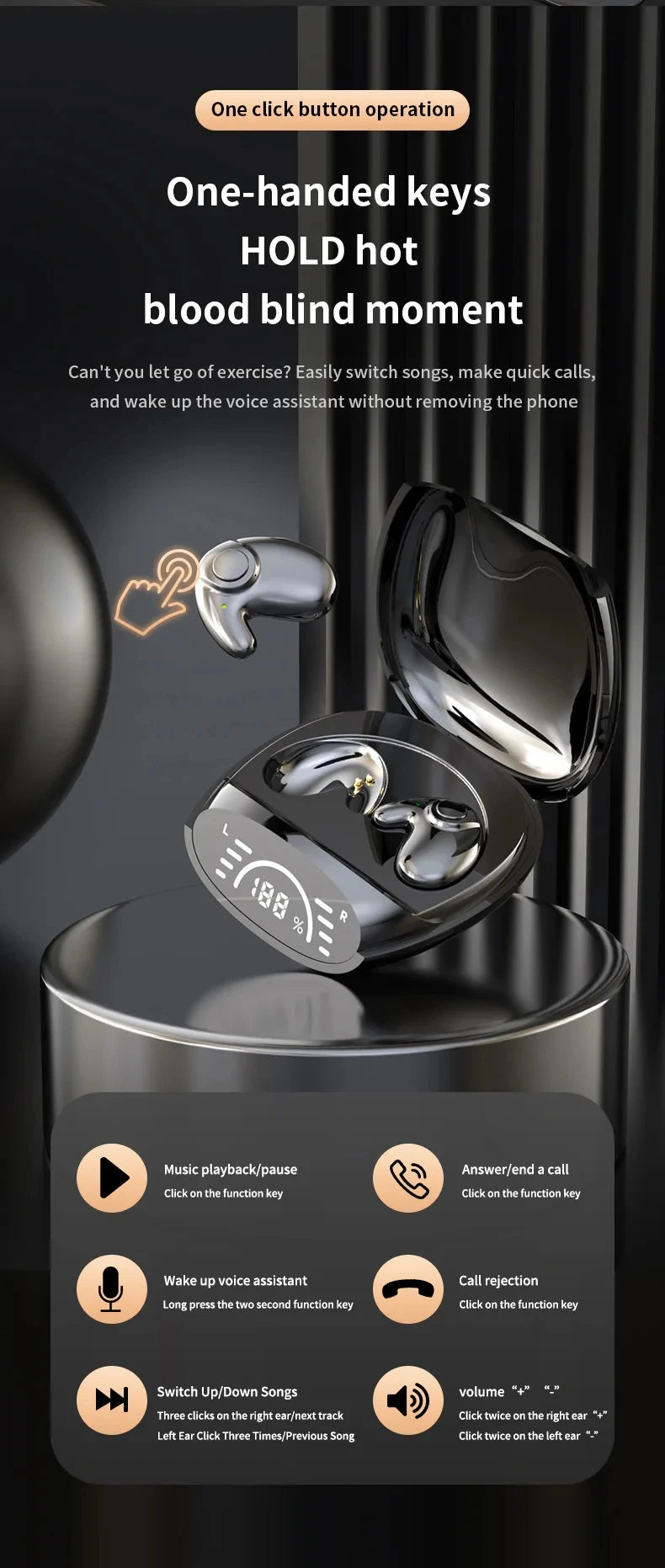 Xiaomi MIJIA Sleep Invisible Headset Noise Cancelling Wireless Headsets Waterproof Sports Stereo With Mic Bluetooth Earohone