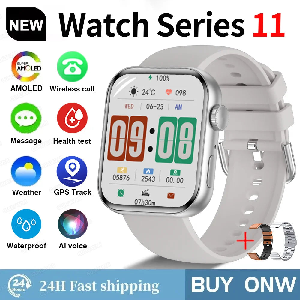NEW For IOS Watch Series 11 Smart Watch GPS Trajectory Heart Rate Clock HD Bluetooth Call Sport Waterproof Watch Global Version