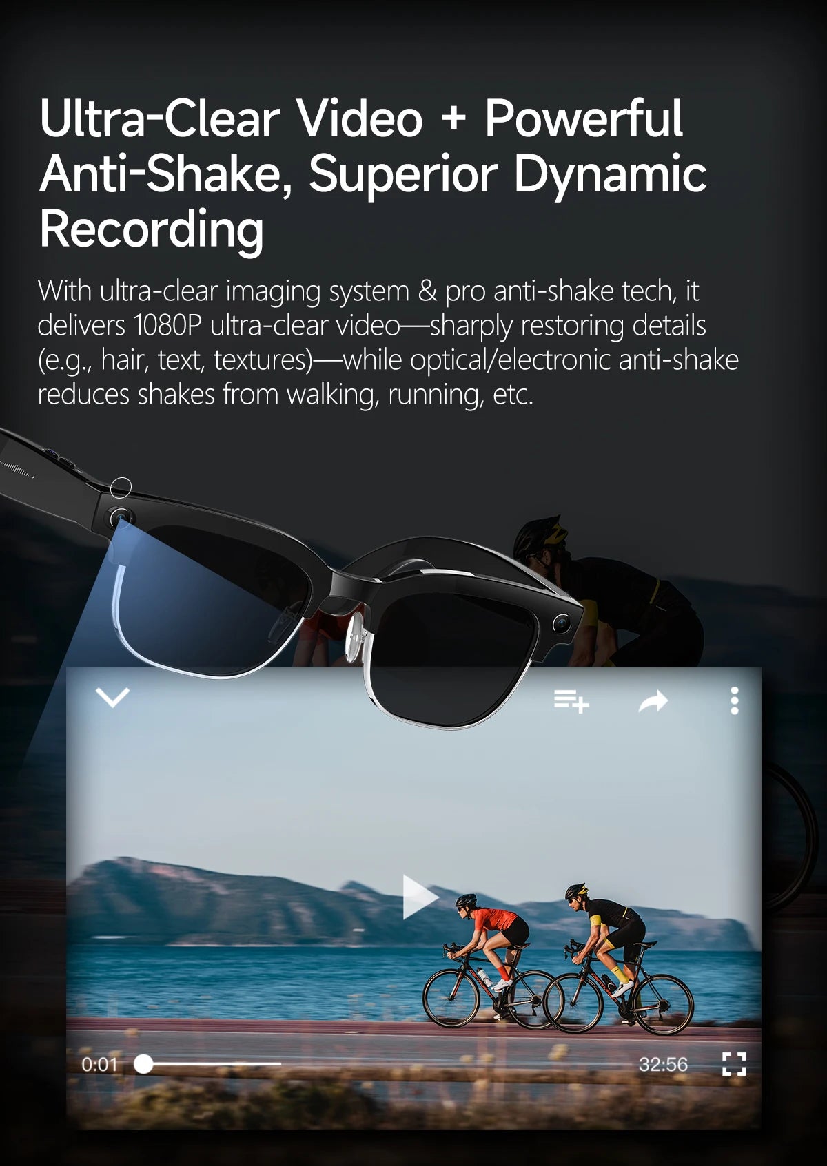 Smart Glasses With Camera Video Recording AI Photo Recognition Bluetooth Call Translation Voice Sunglasses Men