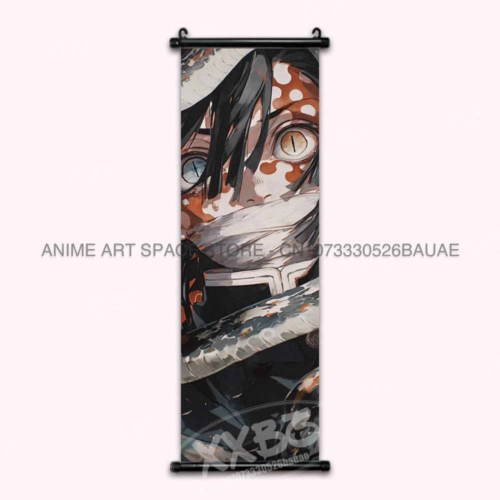 Demon Slayer Hanging Painting Kamado Tanjirou Home Decor Agatsuma Zenitsu Scroll Picture Hashibira Inosuke Anime Poster Wall Art