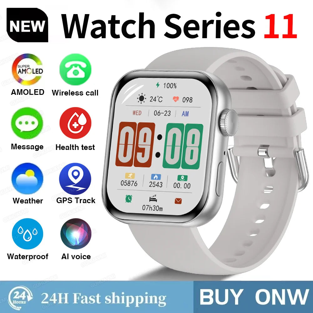 NEW For IOS Watch Series 11 Smart Watch GPS Trajectory Heart Rate Clock HD Bluetooth Call Sport Waterproof Watch Global Version