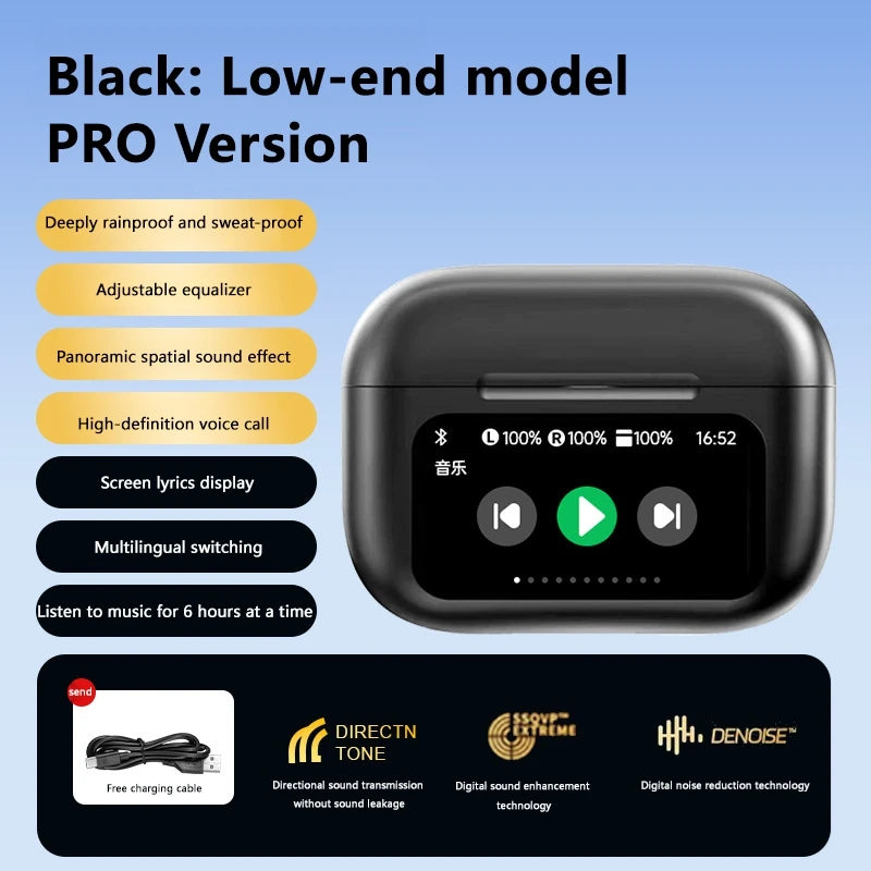 VIVO AI Wireless Bluetooth Earphones with Touch Screen 147 Language AI Translator 8 Hours Battery In-Ear Headphones with Mic
