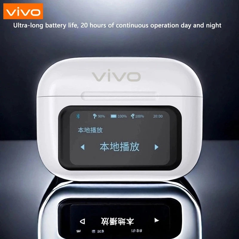VIVO AI Wireless Bluetooth Earphones with Touch Screen 147 Language AI Translator 8 Hours Battery In-Ear Headphones with Mic