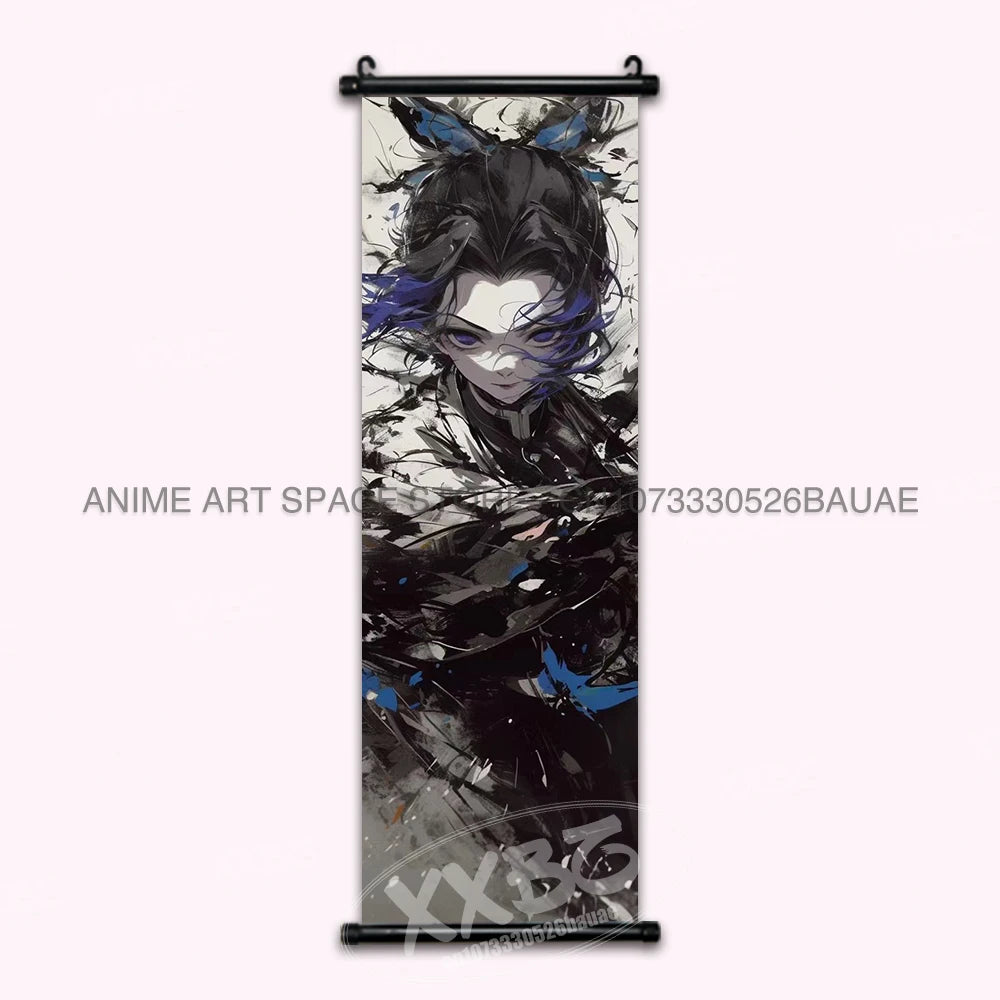 Demon Slayer Hanging Painting Kamado Tanjirou Home Decor Agatsuma Zenitsu Scroll Picture Hashibira Inosuke Anime Poster Wall Art