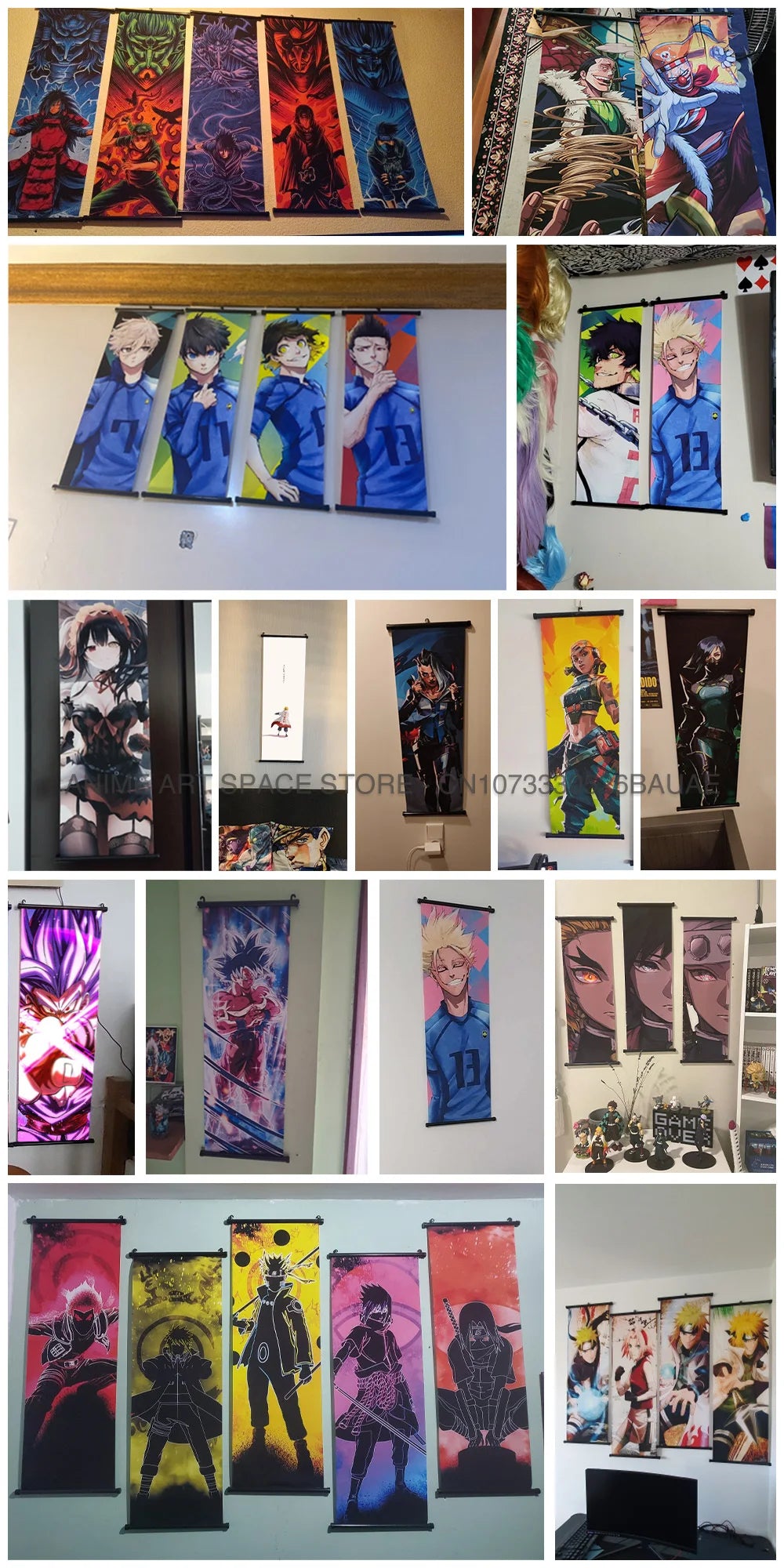 Demon Slayer Hanging Painting Kamado Tanjirou Home Decor Agatsuma Zenitsu Scroll Picture Hashibira Inosuke Anime Poster Wall Art