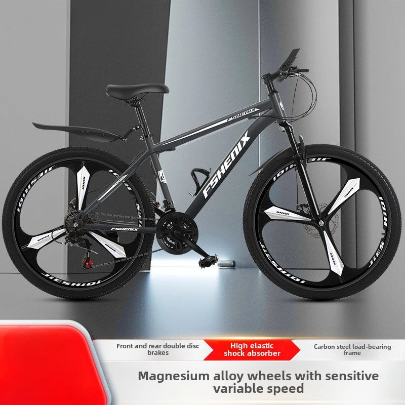 24/26Inch Mountain Bike Geared Bicycle Shock Absorption Front and Rear Double Disc Brake Geared Bicycle Bicycle 21Speed Bike