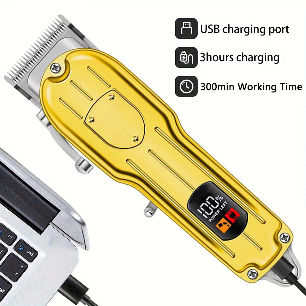 Professional Hair Clippers/Hair Trimmer/Beard Shaver for Men - Cordless Barber Clipper Hair Cutting Kit, Haircut Grooming Kit