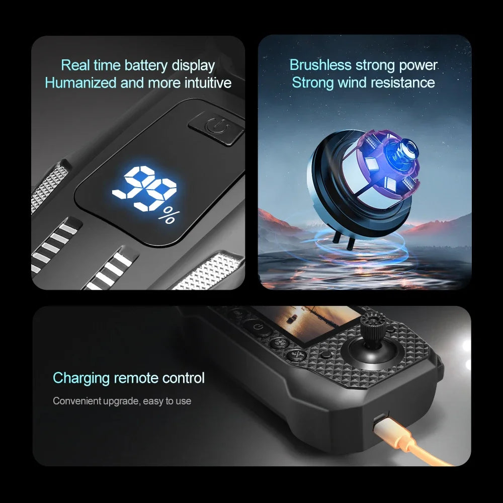 M6 Drone Brushless Motor Professional 8K HD Aerial Photography Obstacle Avoidance UAV Four-Rotor Helicopter Toys