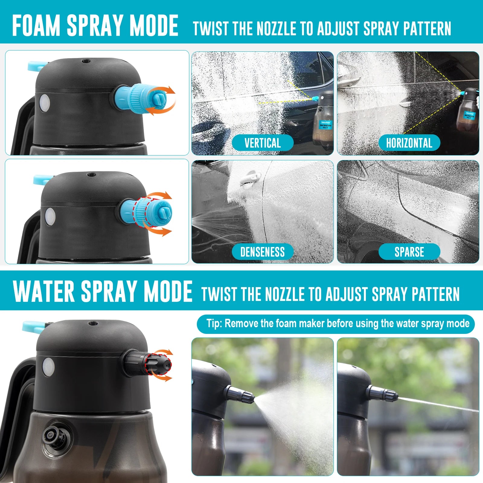2L Electric Foam Sprayer 60PSI Powerful Battery Powered Car Foam Sprayer Rechargeable Car Wash Cordless Foaming Spray