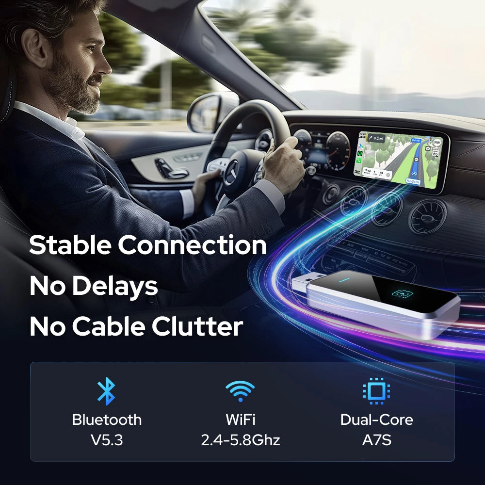 SKILLDRIVE Wireless CarPlay Adapter Wired to Wireless CarPlay for Volvo Benz Audi Hyundai VW Mazda Cadillac Wired CarPlay Car