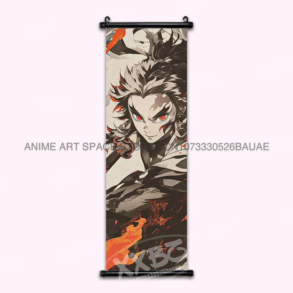 Demon Slayer Hanging Painting Kamado Tanjirou Home Decor Agatsuma Zenitsu Scroll Picture Hashibira Inosuke Anime Poster Wall Art