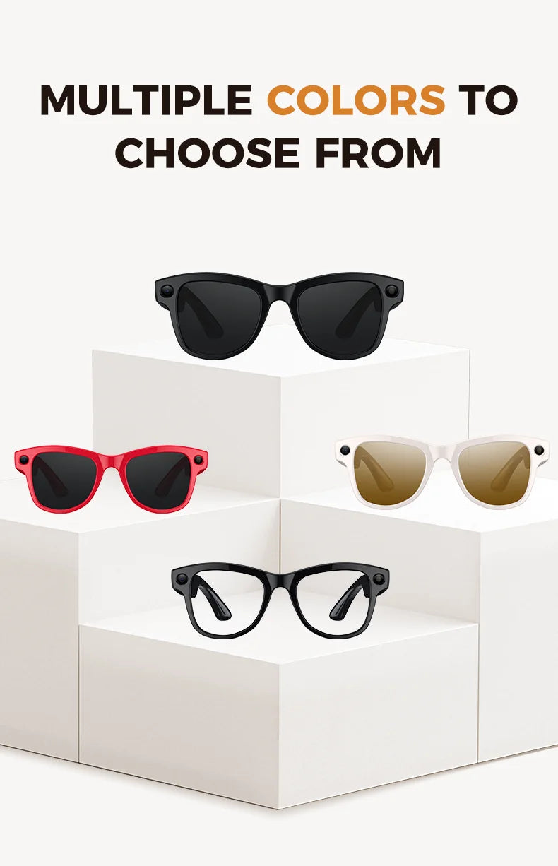 AI Glasses 1080P HD Camera M02 Ultra ChatGPT 3600mAh Charging Case Power Bank 32GB Translation Music Video Sunglasses