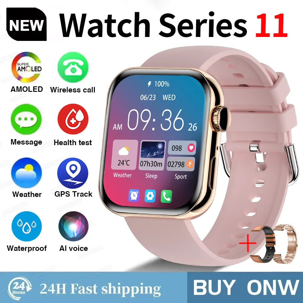 NEW For IOS Watch Series 11 Smart Watch GPS Trajectory Heart Rate Clock HD Bluetooth Call Sport Waterproof Watch Global Version