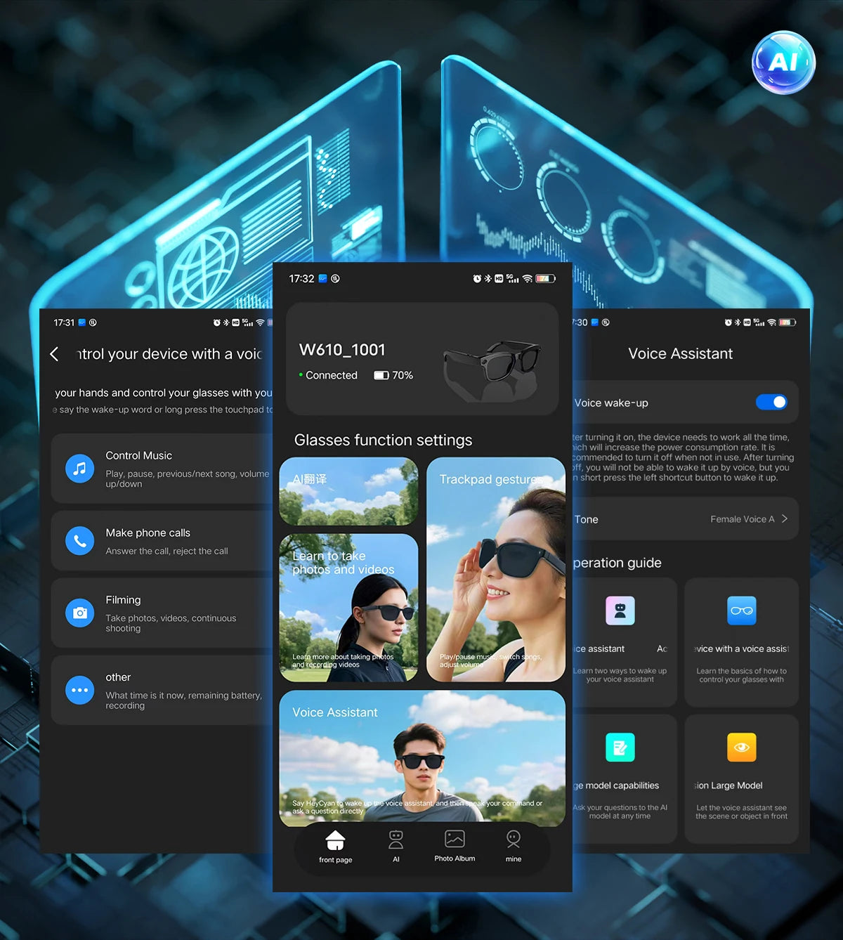 AI for Meta Smart Glasses 8MP Camera Video Recording 100+ Languages Translation Sunglasses Bluetooth Call Music Play