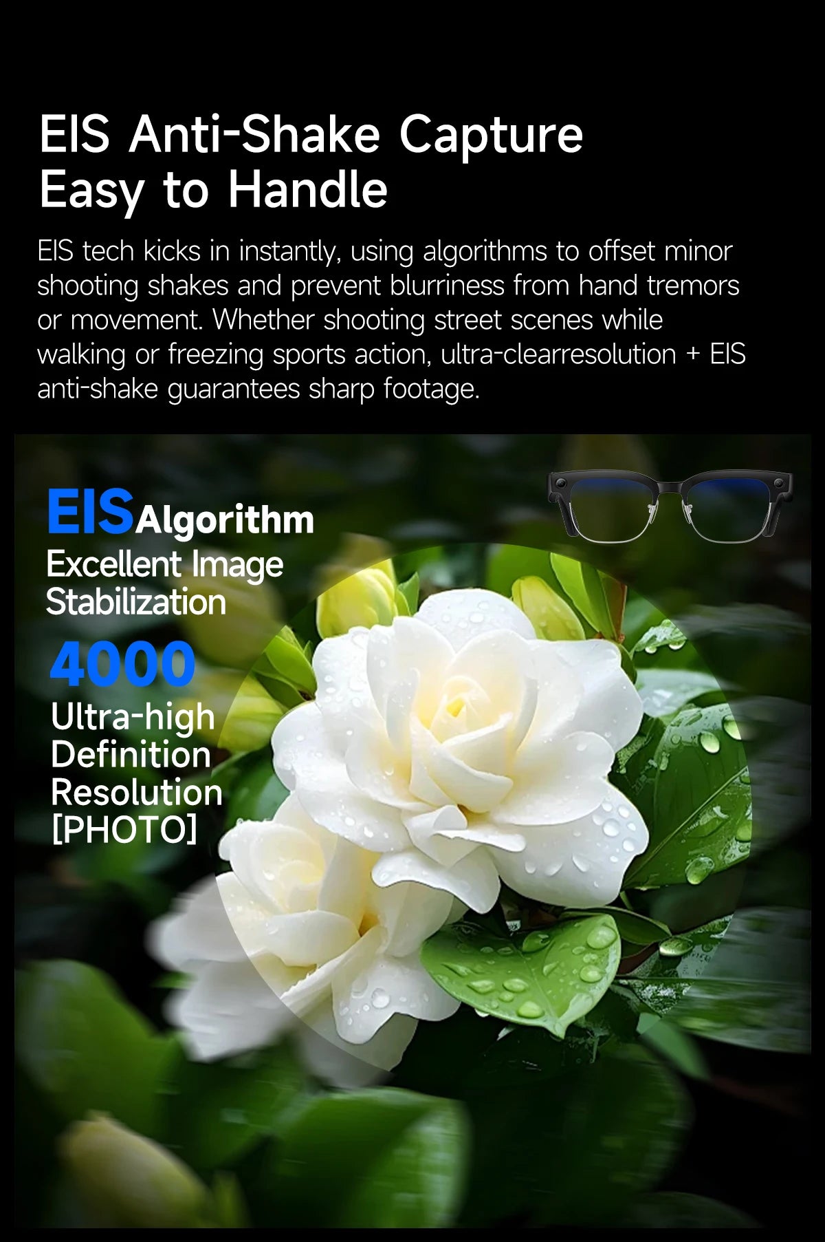 Smart Glasses With Camera Video Recording AI Photo Recognition Bluetooth Call Translation Voice Sunglasses Men