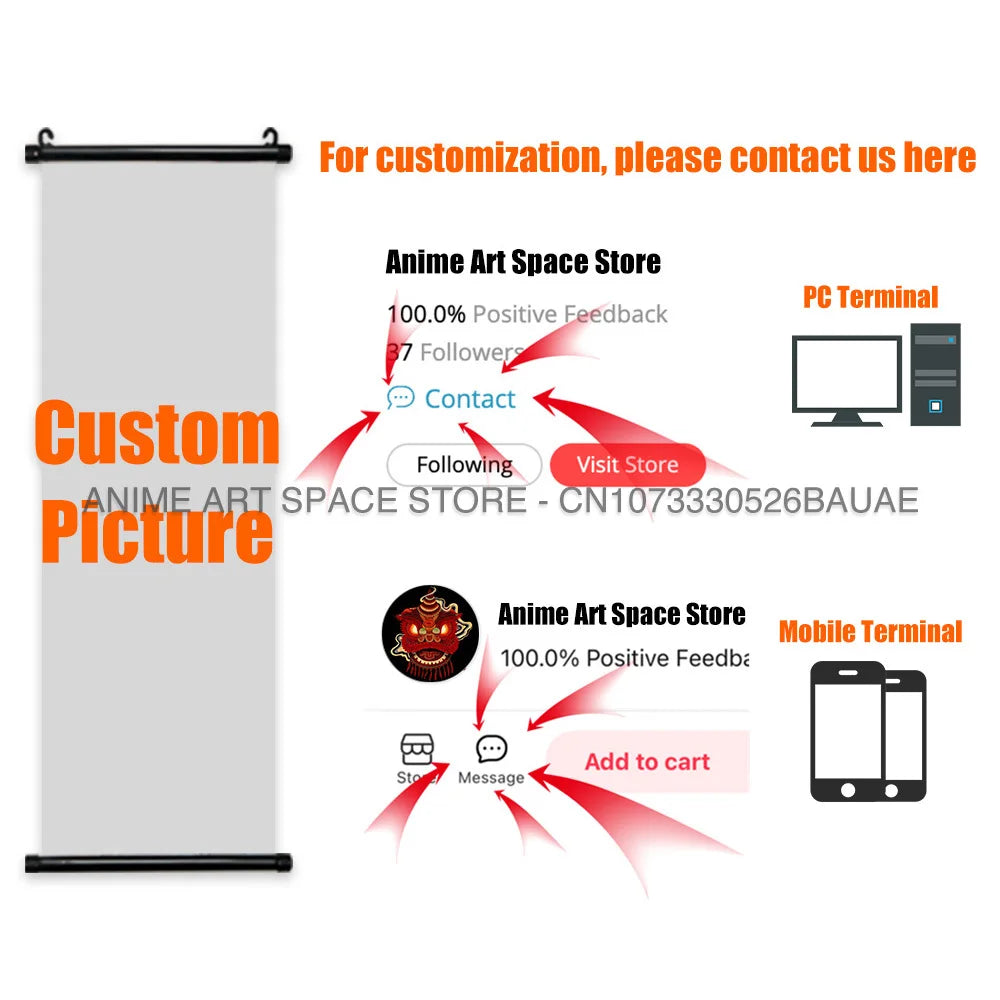 Demon Slayer Hanging Painting Kamado Tanjirou Home Decor Agatsuma Zenitsu Scroll Picture Hashibira Inosuke Anime Poster Wall Art