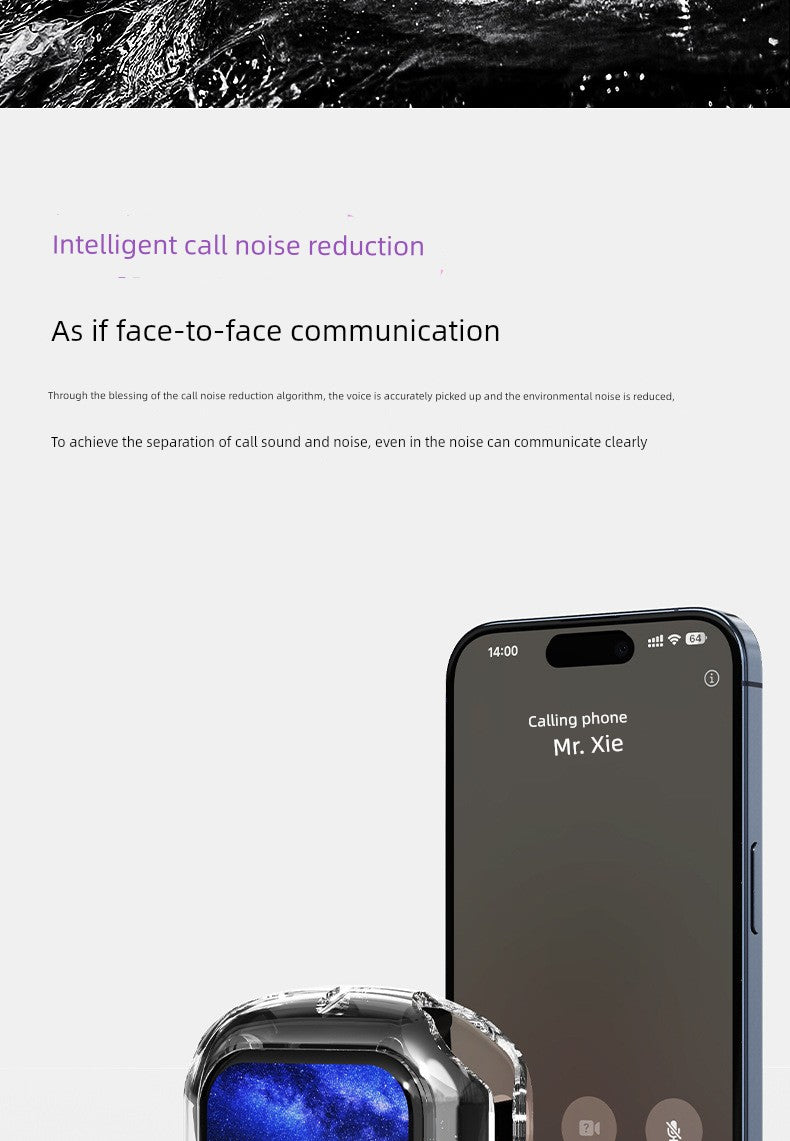 Good-looking HiFi Surround Sound Wireless Bluetooth Headset Touch Control In-Ear Gaming Music Listener Transparent Design Long Battery Life