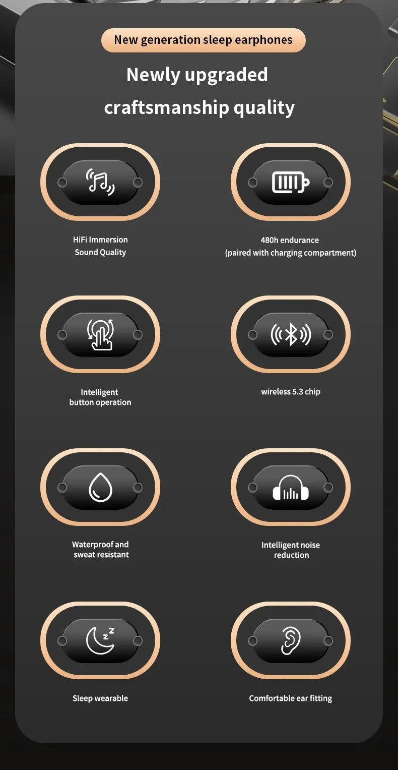 Xiaomi MIJIA Sleep Invisible Headset Noise Cancelling Wireless Headsets Waterproof Sports Stereo With Mic Bluetooth Earohone