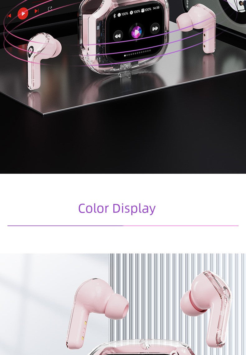 Good-looking HiFi Surround Sound Wireless Bluetooth Headset Touch Control In-Ear Gaming Music Listener Transparent Design Long Battery Life