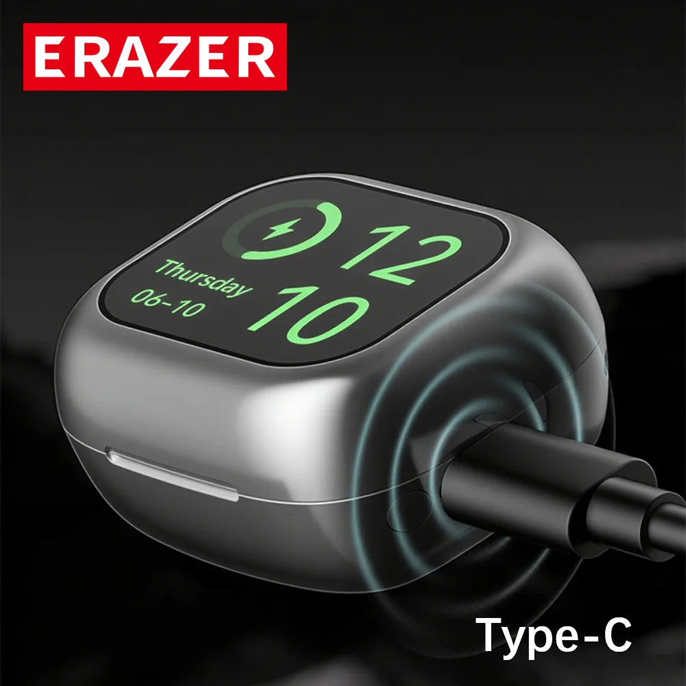 ERAZER LCD Touch Screen Bluetooth Earbuds Earphone ANC noise cancelling wireless Headphone waterproof earbuds HD stereo Headset