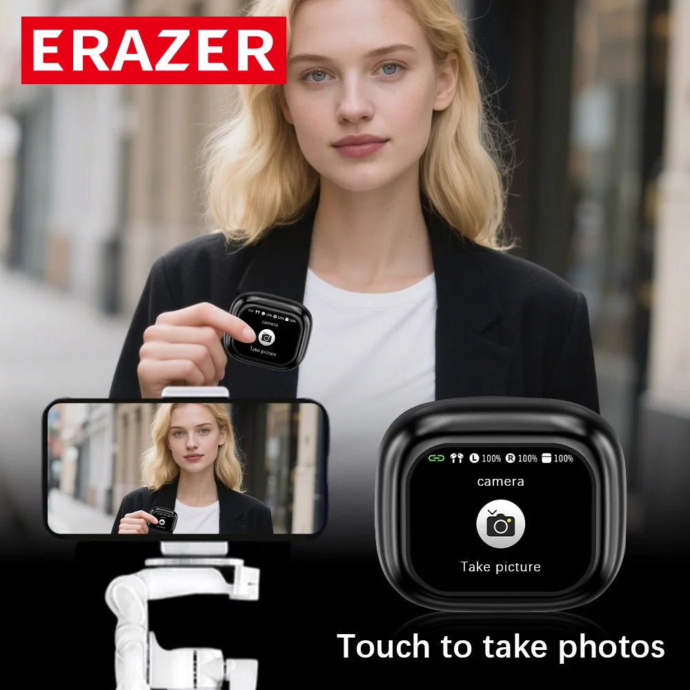 ERAZER LCD Touch Screen Bluetooth Earbuds Earphone ANC noise cancelling wireless Headphone waterproof earbuds HD stereo Headset