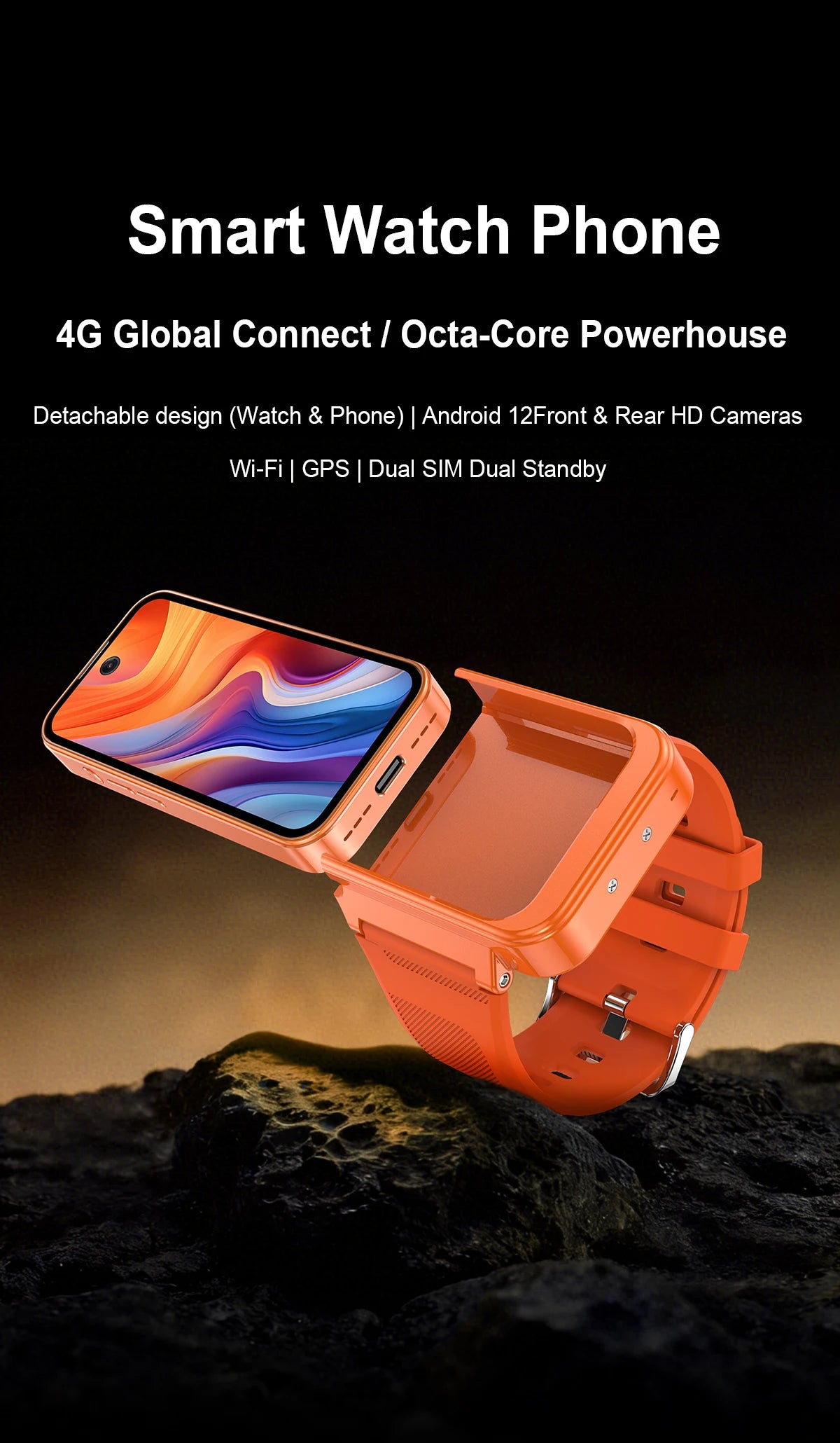 Q333 Mini Android 12.0 Smart Watch 3.97 Inches 8GB RAM 256GB ROM Dual SIM Standby Play Store 3G Little Smart Watch Phone