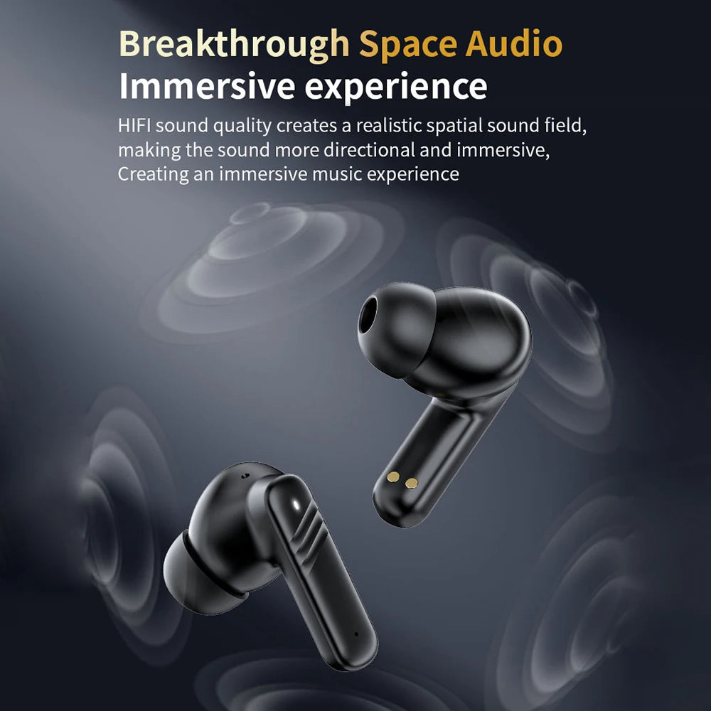 Full Touch Screen Headphones ANC Bluetooth 5.4 Noise Cancelling Earphones Wireless In-Ear ENC Earbuds With Mic for Smartphone