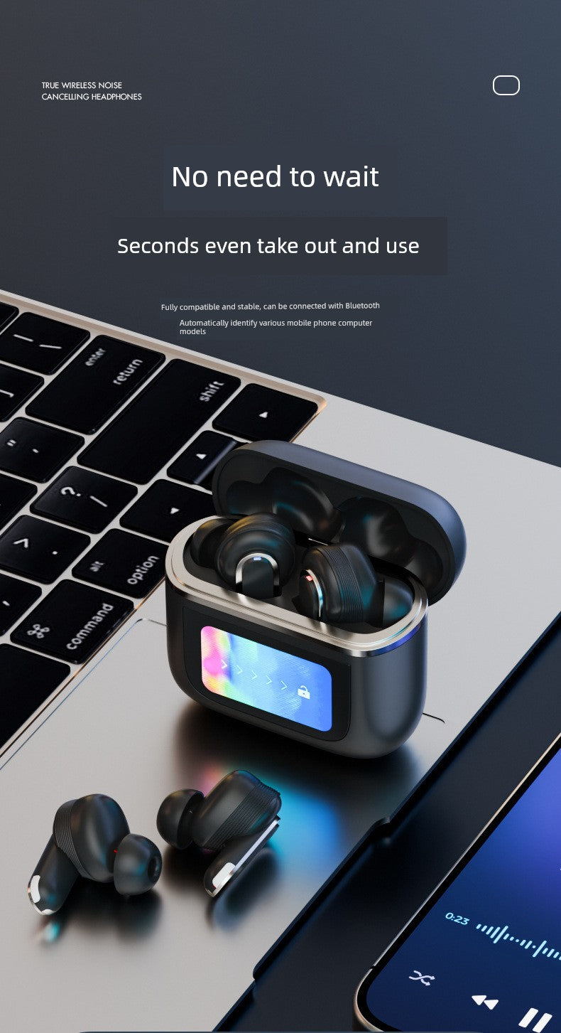 Smart Touch Screen Wireless Bluetooth Headset In-Ear Sports Business High Sound Quality Active Noise Reduction Long Battery Life