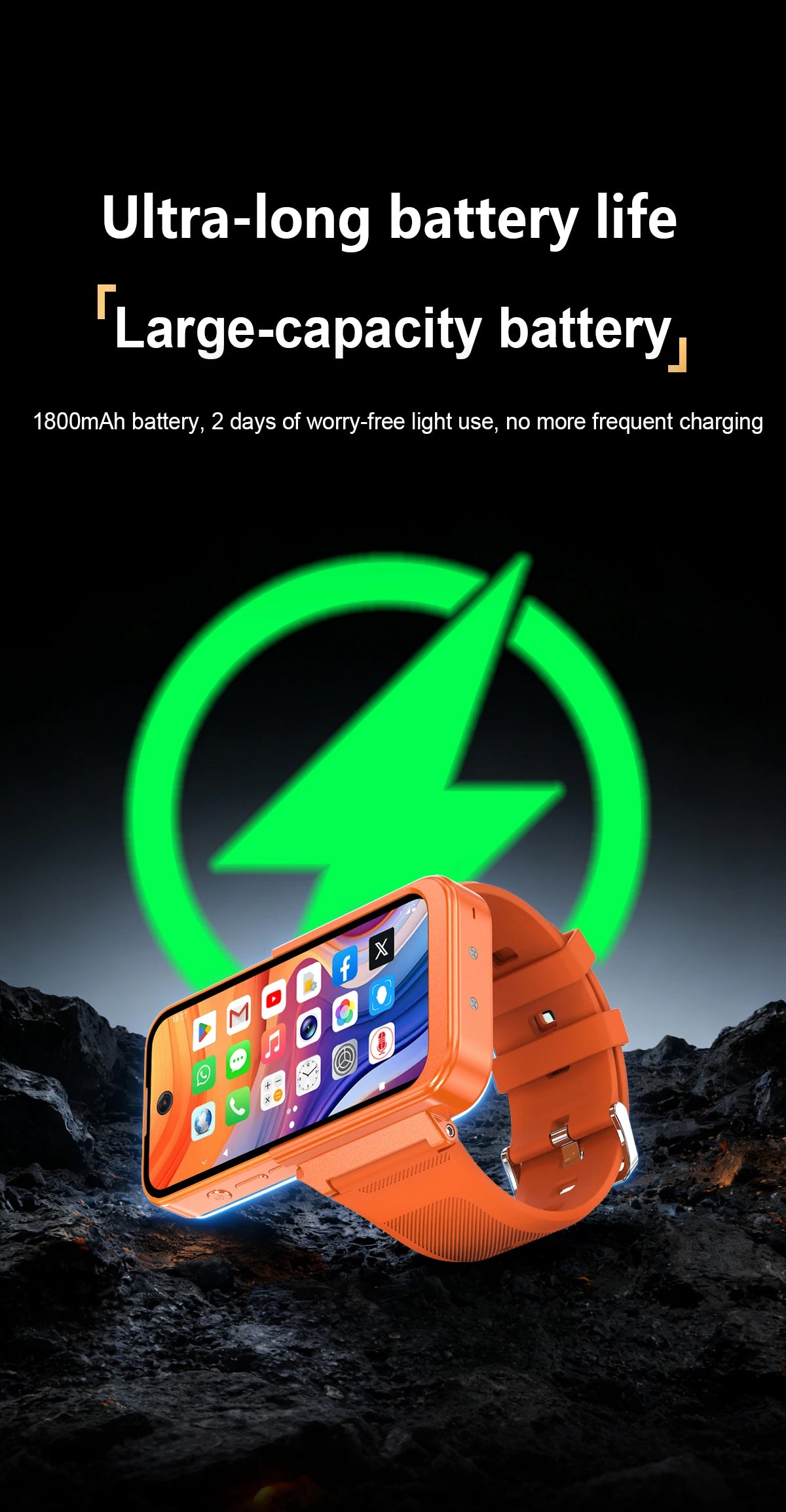 Q333 Mini Android 12.0 Smart Watch 3.97 Inches 8GB RAM 256GB ROM Dual SIM Standby Play Store 3G Little Smart Watch Phone