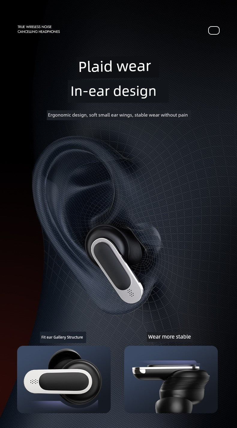 Smart Touch Screen Wireless Bluetooth Headset In-Ear Sports Business High Sound Quality Active Noise Reduction Long Battery Life