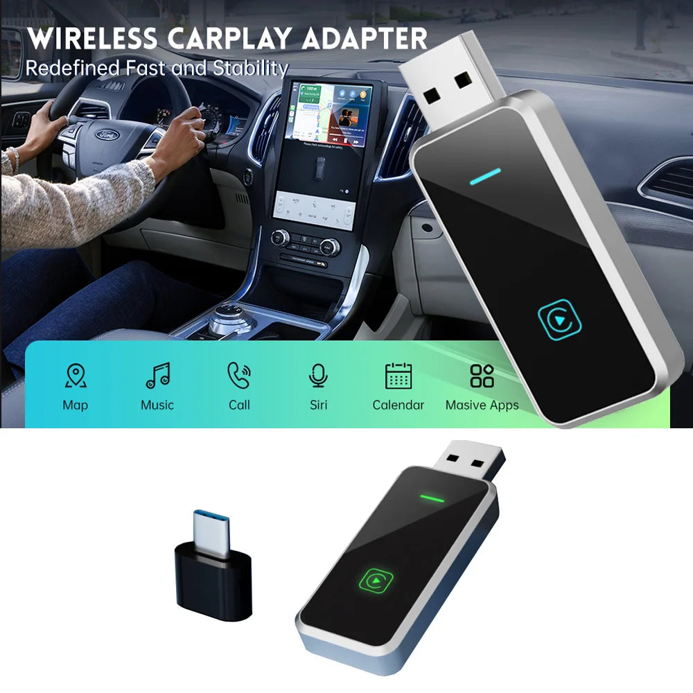 SKILLDRIVE Wireless CarPlay Adapter Wired to Wireless CarPlay for Volvo Benz Audi Hyundai VW Mazda Cadillac Wired CarPlay Car