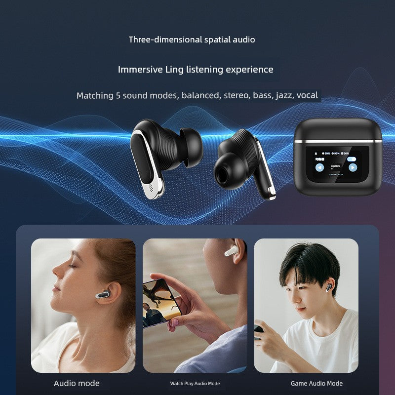 Smart Touch Screen Wireless Bluetooth Headset In-Ear Sports Business High Sound Quality Active Noise Reduction Long Battery Life