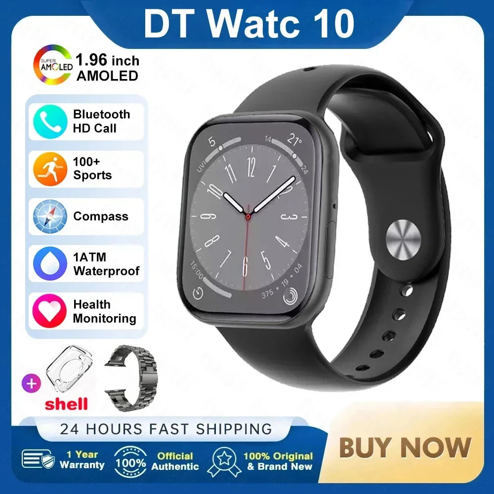 32GB Memory HD AMOLED Smart Watch with NFC Compass Bluetooth Call Waterproof for Men And Women Fitness Tracker with Music Control